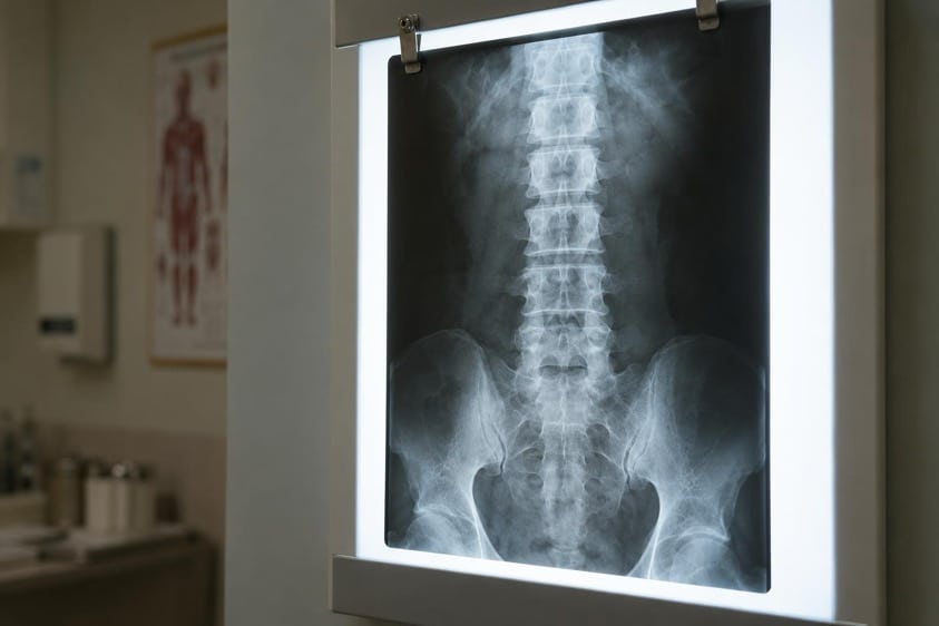 X-ray of a lower spine on a lightbox